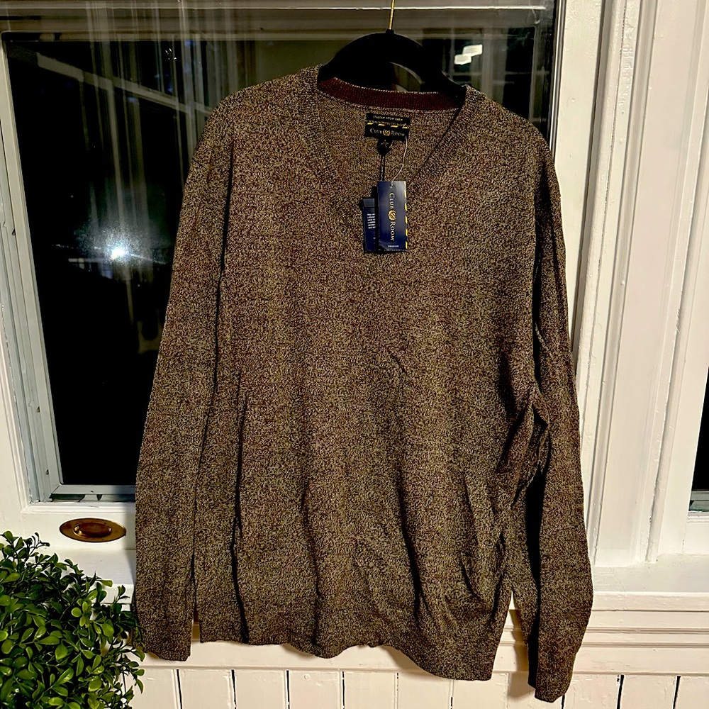 V neck brown sweater